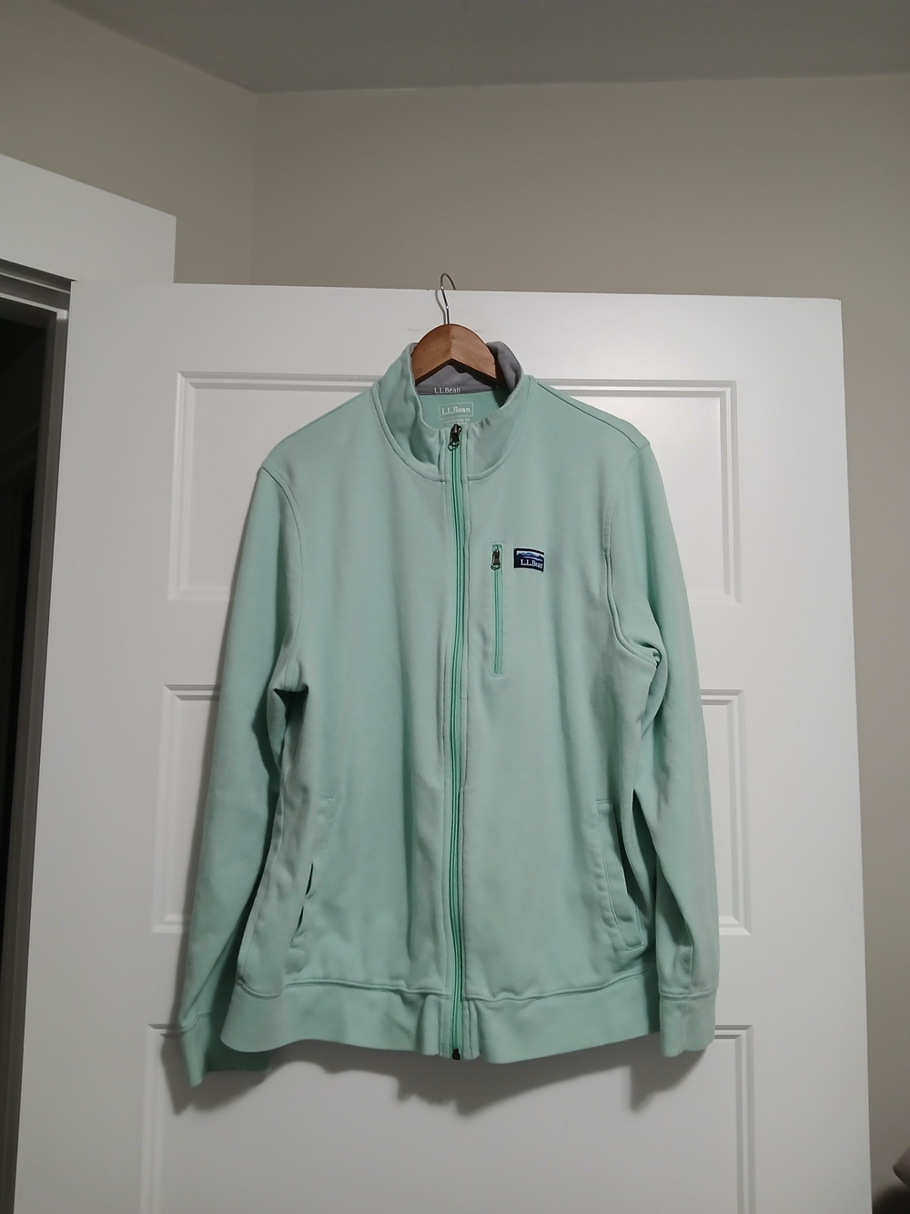 L.L. Bean Mint Green Full-Zip Jacket Large